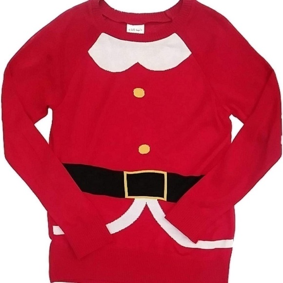 L.O.L. Vintage Sweaters - LoL Vintage Santa Suit Red Lightweight Christmas Crew Sweater XXL